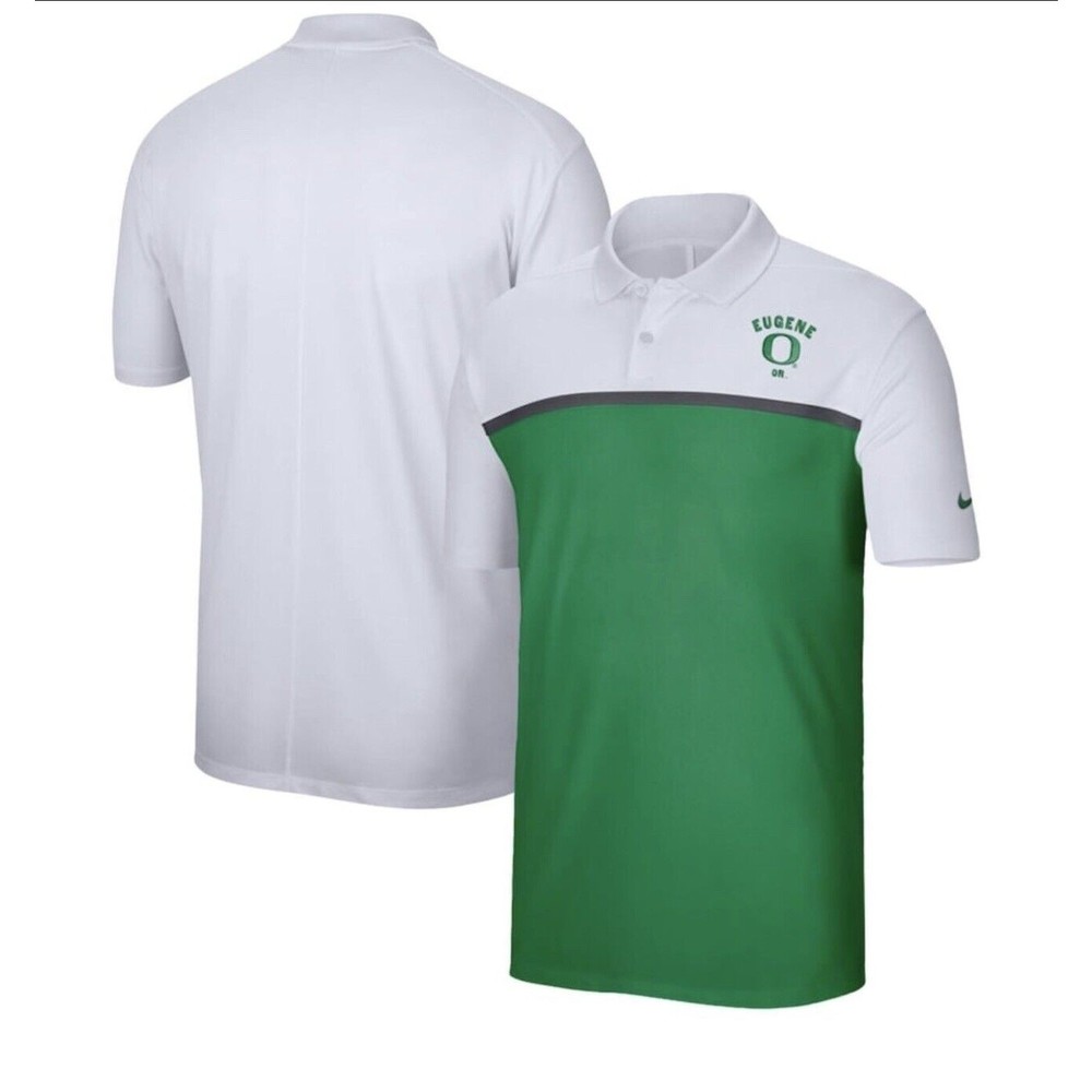 Nike Oregon Ducks Dri Fit Victory Performance Polo White Green MEDIUM DA5629-100
